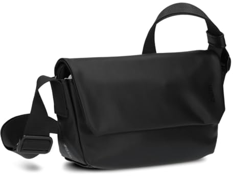 Zwei Unisex Umhängetasche Cargo CA40 kleine wasserfeste Tasche 1 Liter aus leichtem Hydroflex, Schlüsselband, verstellbarer Gurt, sportliche Crossbody-Bag für Damen Herren & Teenager (black)