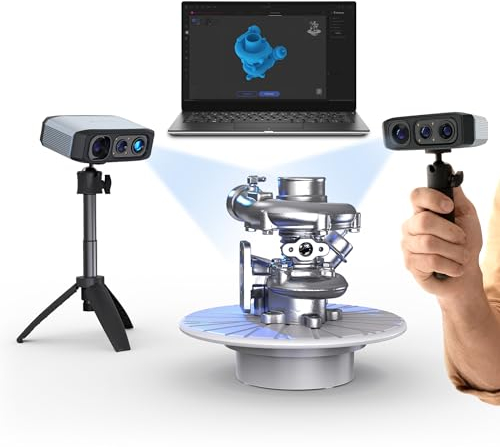 3D Scanner for 3D Printing, Handheld 3D Model Scanner with 0.03mm High Detailed Precision, 24-bit Color Camera, Anti-Shake Lenses, Compatible with Windows/MacOS, Moose Premium Package