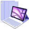 Lielax for iPad Air 11 inch Case with Keyboard(M3 2025/M2 2024), keyboard Case for ipad air 6th Generation, Slim Smart Case with Detachable Bluetooth Keyboard and Pencil Holde for ipad air 11-Purple