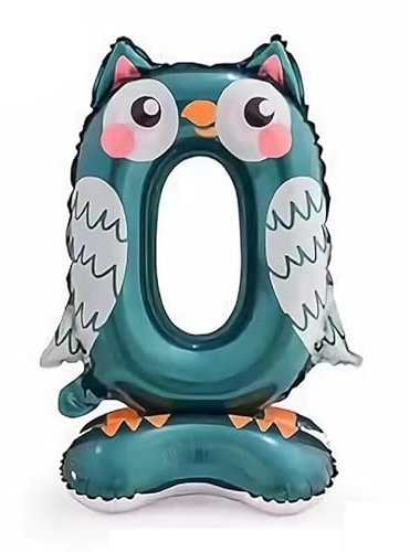 Deko Stehende Tier Folienballon Zahlen Luftballons für Geburtstagsfeiern 23 Zoll Luftfüllung Luftballons (Nr. 0)