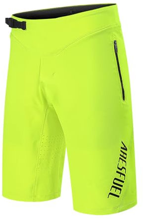 ARESFUEL Herren Mountainbike Kurze Hosen für Männer Atmungsaktiv Radhose Anti-Rutsch Radlerhosen 4026 Neon Grün S