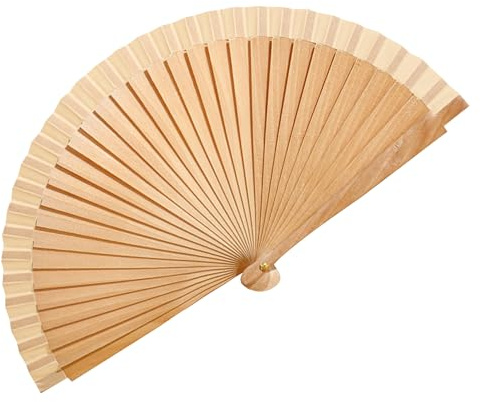 Hemu Faltbarer Handventilator aus Holz, faltbar, für Damen und Herren, Vintage-Stil, chinesische japanische Seide, faltbarer Fächer, tragbarer dekorativer Ventilator für Hochzeiten, Partys, Tanz,