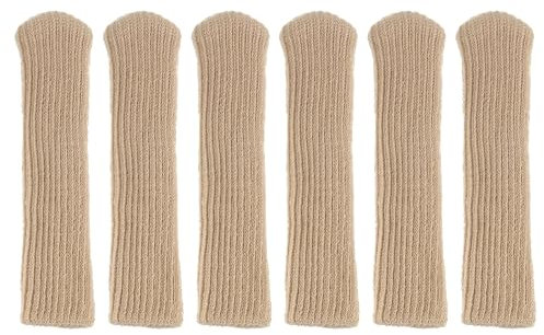 sourcing map 6Pcs Door Handle Covers, Polyester Knitted Anti-Scald Door Knob Protector Door Knob Cover for Hot Doors and Cold Doors, Khaki