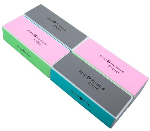 4 Way Nail Buffer Block, 4Pcs Professional Nail Buffer, Buffing Block for Nails, Manicure Sanding File for Natural Nails Acrylic Nail Polishing Nails