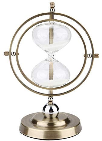 Sablier de 15 minutes - Sablier vintage en laiton de 15 minutes - Sablier décoratif - Grand sablier rotatif en métal