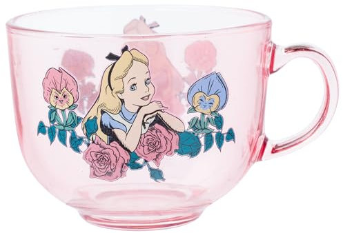 Silver Buffalo Disney Tasse à café en verre Alice au pays des merveilles avec Alice, 473 ml