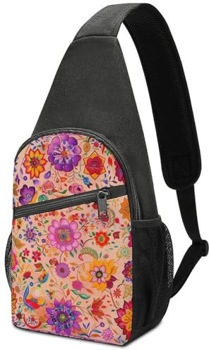 TradesForU Schultertasche in Blütenblattform, für Damen und Herren, Cross-Brusttasche, Umhängetasche, lässig, modisch, Sling-Rucksack, Stil, Einheitsgröße, mehrfarbig, One size