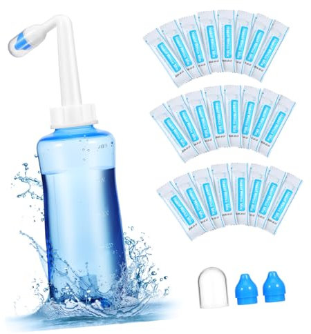 GRADENEVE 1satz Nasenspülkanne Mit Automatischem Ventil Nasenspülflasche Für Effektive Nasenreinigung Inkl Nasenspülsalz Bei Erkältung Und Allergien
