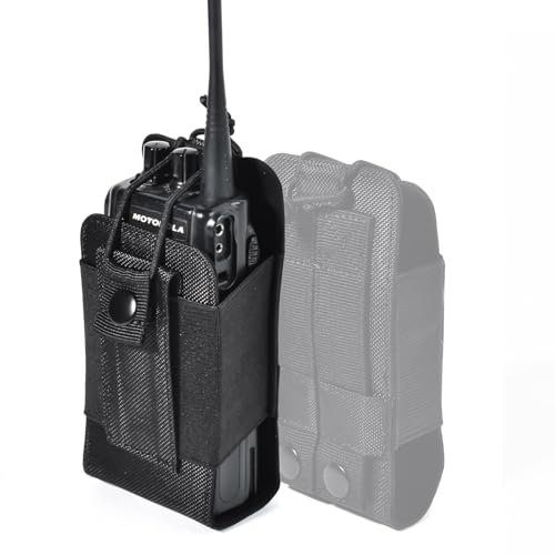 HYS Walkie Talkie Taktische Molle-Radiohalterung Holster Gürteltasche kompatibel mit Baofeng Quansheng Motorola Zwei-Wege-Radio/CB-Radio (Molle-3), Schwarz , modisch
