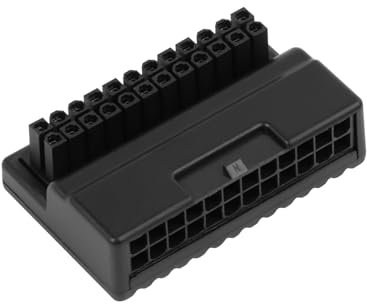 YANBOROESEN ATX 24-Pin Power Adapter Connector, ATX 24-Pin Right Angle Converter Compatible avec Ordinateurs de Bureau (Noir)