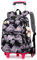 Tanou Rucksack mit Rollen, Leichte Schulrucksack zum Rollen für Mädchen, Kinder Trolley Schulranzen, 16 Zoll, 1-5.Klasse, Schwarz Graffiti
