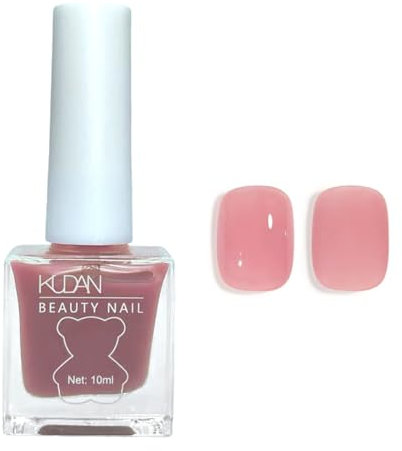 Pink Nail Polish - Nude Pink Nail Varnish - Crystal Jelly Quick Dry Long Lasting Nail Polish - High Glossy Smooth Neutral Nail Art Polish No Need Uv Lamp For Women Girls