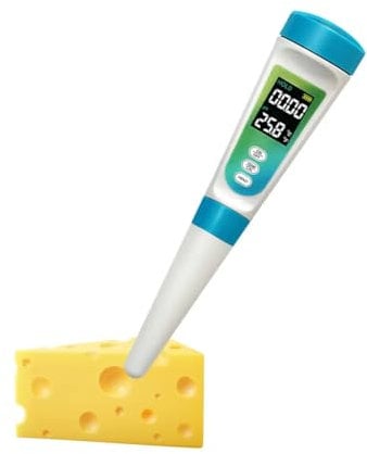 OBEST Food PH Meter Temperature Tester 2-in-1 for Semi-Solid and Liquid Food PH Meter, Digital pH Meter for Food, Intelligent Temp Acidity Tester, for Bread Brewing Fruit Cheese Meat Canning Water