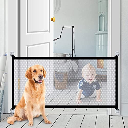 Magic Gate for Dogs 180 × 72CM, Dog Gates Indoor Extendable No Drilling for Pet Indoor, Stair Gatesfor Dogs Portable Dog Door for Safety Protection, Baby Gatesfor Pets Easy to Install