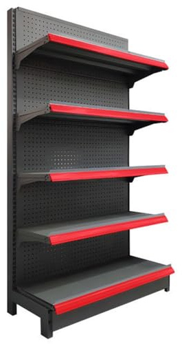 WIGING Gewerbe Supermarktregale, Metall Hochleistungs- Lagerregale Präsentationsregale Für Einzelhandel Drogerien Werkstätten Lebensmittel Spirituosen Bürobedarf(Black,120x43x165cm)