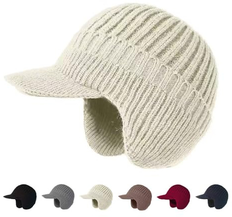forbany Fjordwarm Mütze – Skandinavische Wintermütze mit Ohrenschutz, Unisex Einheitsgröße, extra dick & weich, Thermo-Warme für Outdoor (Beige)