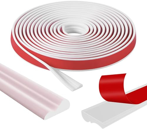 Moldura decorativa de pared autoadhesiva de PVC flexible 5 m x 2,3 cm – Moldura blanca para interior