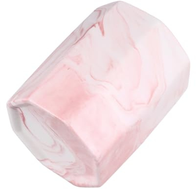 BETOOKY Pink Ceramic Octangular Marble Pencil Holder for Stationery | Graduation Season, School Season Decor, Makeup Brush Pot Pink, Desktop Organiser
