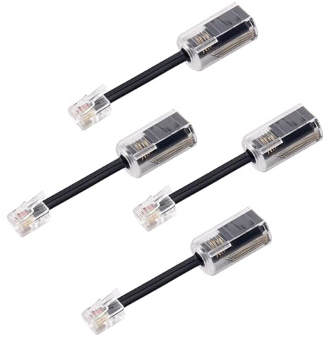 BTFO 4pcs Telephone Cord Detangler, Anti-Tangle Telephone Line Swivel 360° Rotating Landline Phone Handset Cord Untangler for Home Office Desk Phones