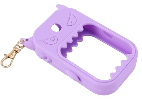 Bamjour Silikon-Handsprayhalter-Etui, Auslaufsicherer Schutzhalter mit Schlüsselanhänger- für 30-ml-Flaschen, Verspieltes Cartoon-Design, Stilvolles Lila