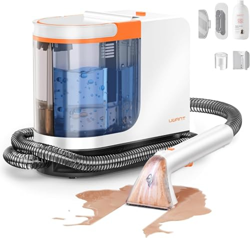 Uwant B300PRO Nettoyeur Shampouineuse Canape Professionnel,Aspiration Puissante 18Kpa，Portable avec Accessoires,Nettoyeur Canapé Tissus 2-en-1 (Blanc)