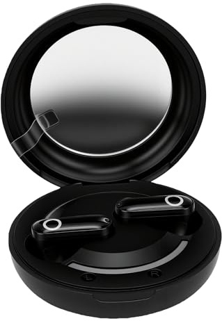 Zisemeil Auriculares Inalámbricos con Espejo de Maquillaje Incorporado, Auriculares Bluetooth 6,0 de Baja Latencia para Llamadas, Música, Deportes y Correr