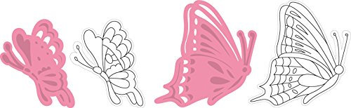 Marianne Design COL1319 Collectables Tinys Schmetterlinge - Stempel und Stanzschablone für die Kartengestaltung und Scrapbooking, Metal, rosa, 4,4 x 5,3 x 0,4 cm