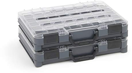 Sortierbox Schrauben klein | 2x Bosch Sortimo T-BOXX 320 anthrazit | Ideales Schrauben Lagersystem | Alternative zum Kleinteilemagazin