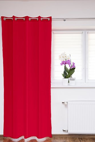 KS Handel 24 ÖSENSCHAL FENSTERVORHANG ROT 145x225 cm GARDINENSCHAL DEKOSCHAL - MEGA Auswahl Farben UND Masse IM Shop -