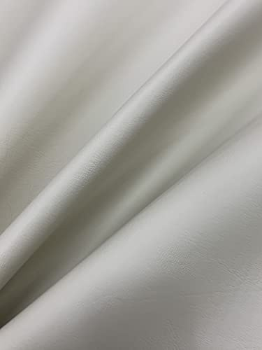 EU Fabrics Faux Leather Vinyl Fabric - Waterproof & Fire Retardant - Perfect for DIY Upholstery Projects, Chairs, Headboards, Car Upholstery and More - High-Quality Vinyl Fabric (White - 1 Meter)