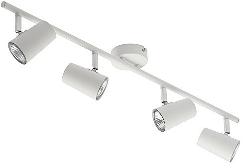 LITECRAFT Chobham Spotlight Bar Adjustable GU10 Ceiling Light - (White, 4 Light)