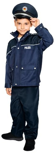 Maskworld Authentische Polizei-Uniform für Kinder - Polizist Kinder-Kostüm für Karneval Fasching & Halloween - Verkleidung Anzug Größe 140