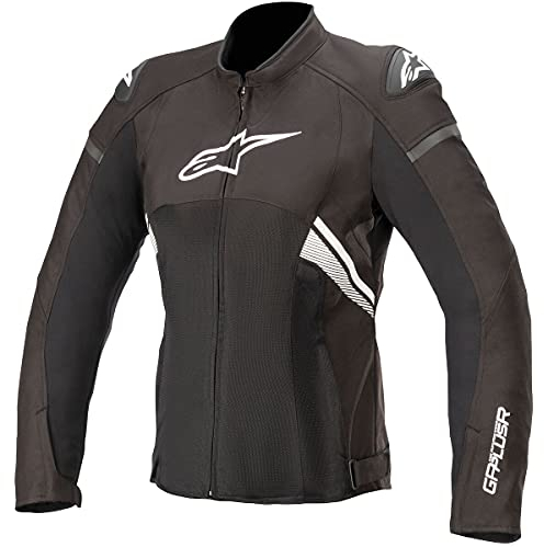 Alpinestars Damen Stella T-gp Plus R V3 Air Motor Rainseal Motorradjacke für nasses Wetter, schwarz/grau/weiß, 42