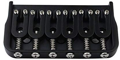 Guyker 6 String Guitar Fixed Bridge – Metal Hardtail Bridges Replacement Part for Electric Guitar (Black)