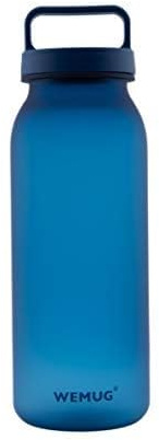 WEMUG 620ml Plastic Water Bottle, Leak Proof, BPA Free, Handled, Blue | 21oz Screw-Top Bottle – Durable plastic, simple cap with fewer parts for easy cleaning, leak proof for worry-free carrying.