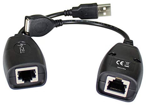 Techly 361322 Extender USB su Cavo Cat. 5E/6 Fino a 50m Nero