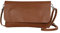 AmbraModa GLX11 - Crossbodytas, Clutch, telefoontas van echt leer met afneembaar en verstelbare schouderriem, passend voor mobiele telefoons en tablets tot 7 inch (Cognac)