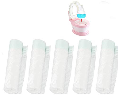 100 pièces Doublures de Pot Jetables, Universel d'apprentissage de la Propreté, Sacs de Toilettes Jetables Universels, pour Toilettes avec Cordon de Serrage, Idéal pour Les Enfants(Blanc)