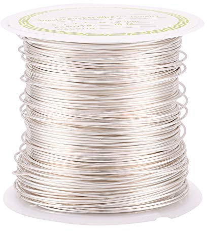 Craftdady 18 metri x 0,6 mm filo di rame argento placcato a lunga durata filo artigianale resistente all'appannamento per scolpire armature creazione di gioielli
