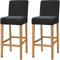 Dimatic Samt Plüsch Stuhl Abdeckung Theke Pub Bar Hocker Stuhl Slipcover für Esszimmer Cafe Barhocker Slipcover Möbelschutz Anti-Rutsch-Bezug mit elastischem Boden, 2er Set, Schwarz