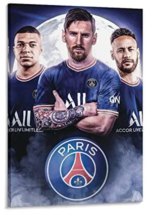 Messi Neymar Mbappe-Poster auf Leinwand, Kunst- und Wandkunstdruck, modernes Familienschlafzimmerdekor, Poster für Schlafzimmer und Wohnzimmer, 20 x 30 cm
