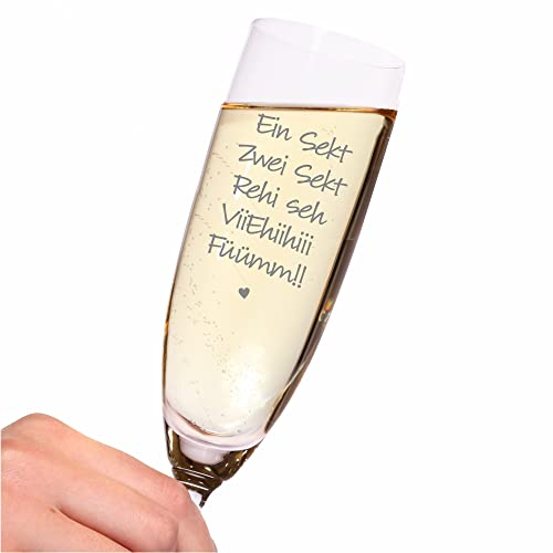 4youDesign Leonardo Sektglas mit Gravur | Personalisiertes Glas mit Namen | Geschenkidee für Männer und Frauen zu Weihnachten, Geburtstag, Hochzeit oder Valentinstag (Reh)