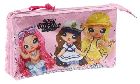 Safta-812263748 Portatodo Triple Nanana Sparkles 22X12X3Cm, Multicolor, Estándar (812264744)