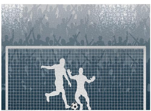 ABAKUHAUS Fußball Puzzle, Penalty Kick Football, Heirloom-Qualität lustige Aktivität für die Familie langlebiger Karton, 1000 Stücke, Blau Weiss