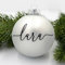 Coverlounge Weihnachtskugel personaliert aus Glas | Ø 6cm oder 8cm in Silber-Weiß (Matt) | Christbaumkugel | beklebt personalisierbar | für Weihnachten