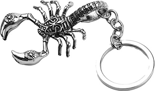 Porte-clés rétro unisexe en alliage avec pendentif scorpion pour sac - Accessoires de voiture pour homme et femme - Taille M - Autres pierres précieuses, conforme à l'image., M