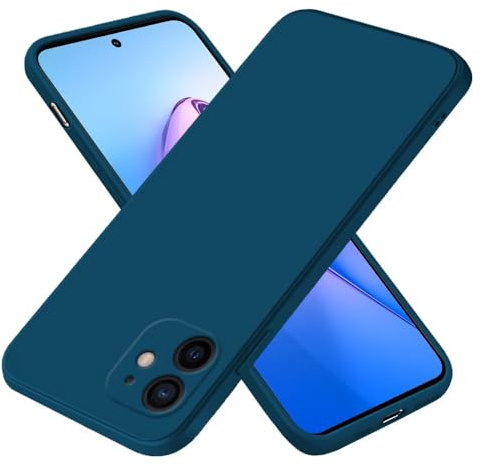 EASSGU Coque pour iPhone 12 Mini (5.4 inches), Étui en Silicone TPU Souple - Bleu Saphir