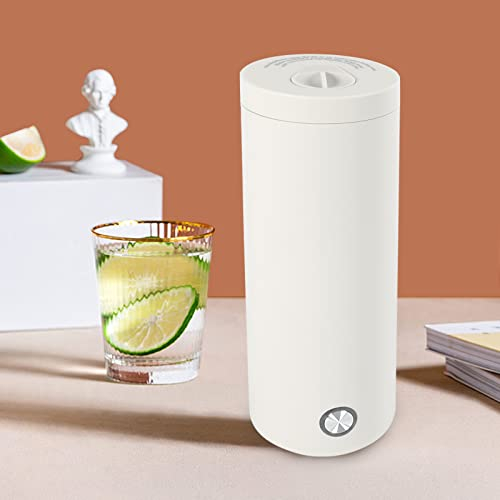 TaNeHaKi Petite Bouilloire Électrique 400ML,Mini Bouilloire de Voyage Portable avec Patin Antidérapant et Voyant de Chauffe,Bouilloire USB - Blanc