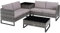 tectake® Poly Rattan Lounge Sitzgruppe, Gartenmöbel Set mit Sofa, Tisch mit Glasplatte, Auflagenbox, Outdoor Kissen wetterfest, Möbel für Garten, Balkon, Terrasse oder Wintergarten - grau