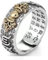 Männer Ringe, Schutz Reichtum Ring, Feng Shui Pixiu Mantra Ring S925 Silber Buddhistisches Glück Amulett Mantra Doppelter Schutz Reichtum Liebe Gesundheit Ring Geschenk for Männer Frauen (Farbe: Gold,